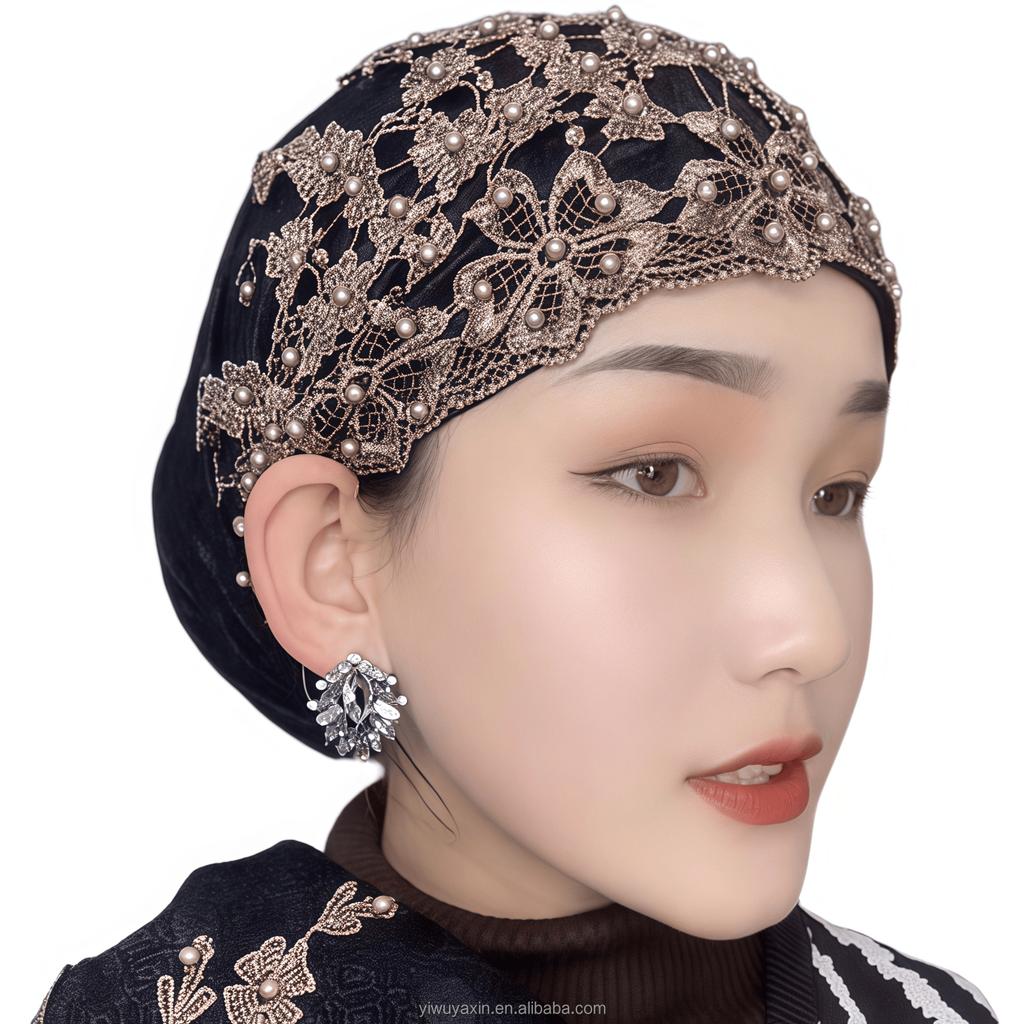 Hot Selling YASEEN Islamic Muslim Women Lace Hijab Caps Eco-Friendly Breathable Four Seasons Bonnet Inner Hats