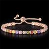 Браслеты с круглыми камнями 4 мм, шампанским, кристаллами, радужным цирконом для женщин, цепочка цвета розового золота, серебра, свадебные украшения, подарки