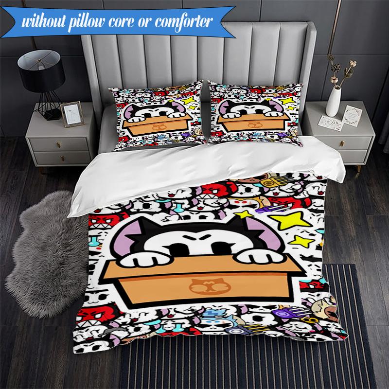 Game Adventure Heroes 3pcs K-pop music group Bedding set,Ideal for Bedroom, Dormitory,Including Duvet Cover And 2pcs Pillowcases,Fan gifts