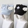Cross Decoration Angel Wings Hat Cat Ears Octagonal Cap Gothic Beret Hat Lolita Fashion