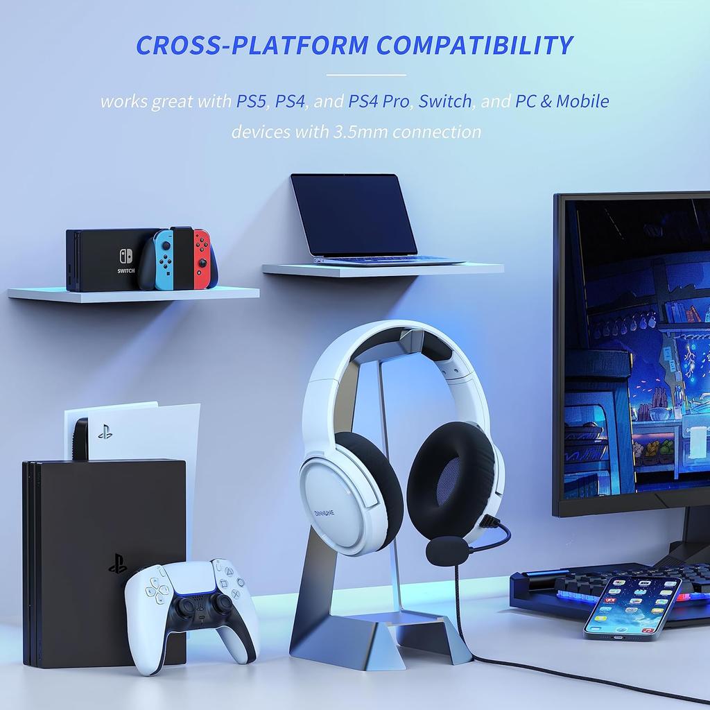 Игровая гарнитура с микрофоном для PS4 PS5 Xbox Series X|S Xbox One PC Switch Проводные игровые наушники для Playstation 5 Xbox 1