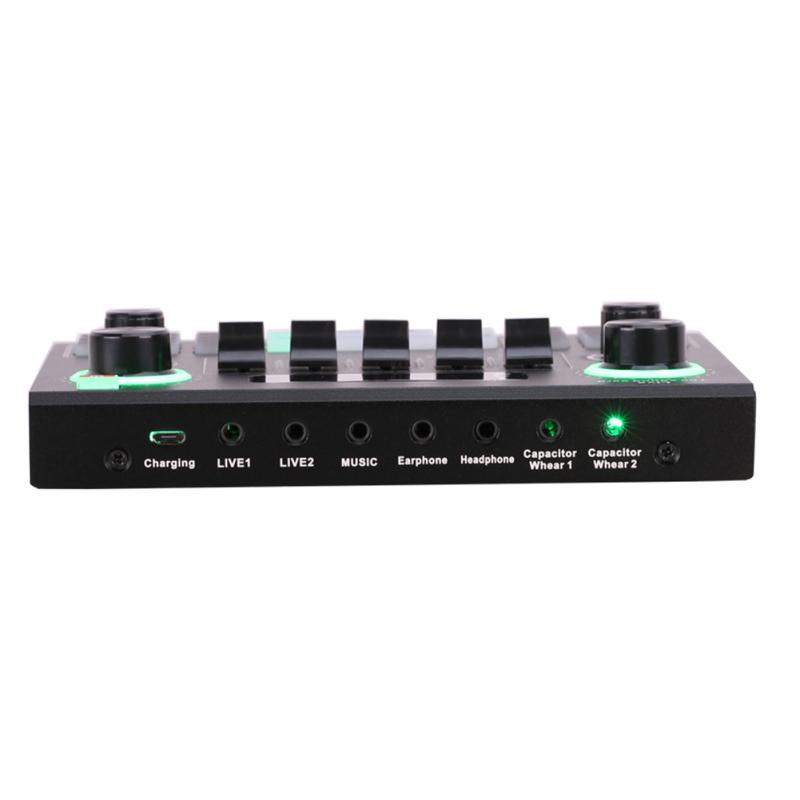 Sound Mixer Board for Live Streaming Voice Changer Sound Card with Multiple Sound Effects Audio