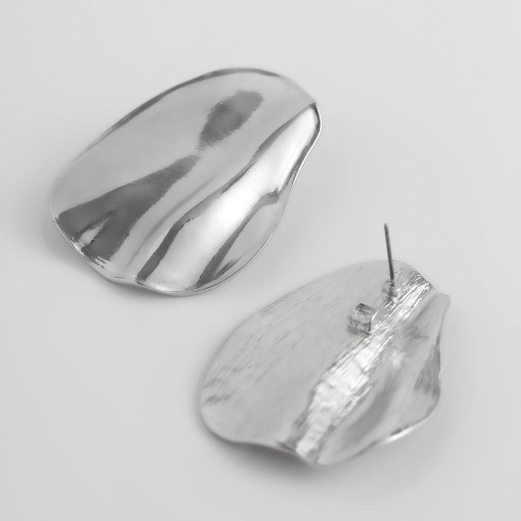 Exaggerated Earrings, Wrinkled Texture, Light Luxury Large Earrings, Geometric Simplicity, Niche Earrings