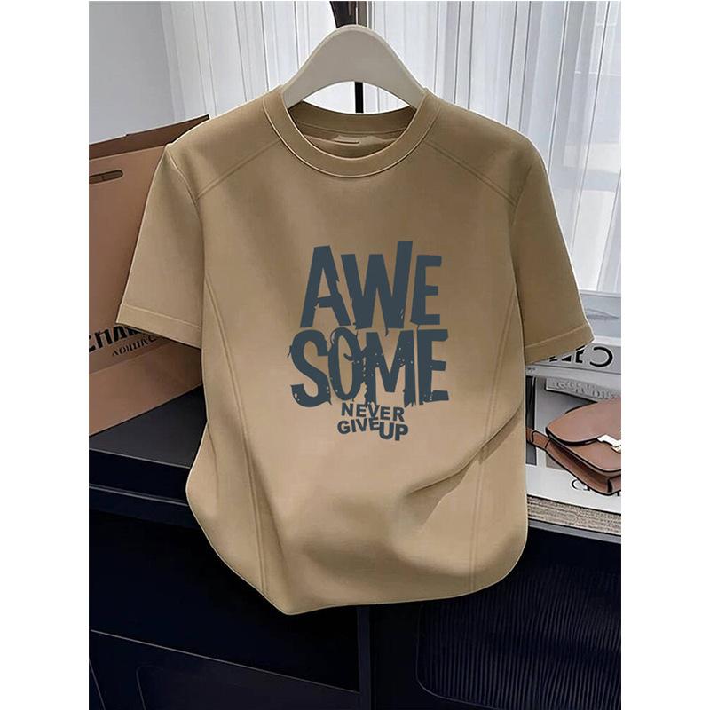 New line front shoulder cotton short-sleeved t-shirt women's slim and thin gray bottoming shirt top summer t-shirt