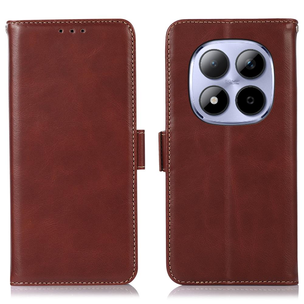 Для Xiaomi Redmi Note 15 Pro 4G (Глобальный) Чехол-кошелек из натуральной коровьей кожи с защитой от RFID, чехол для телефона