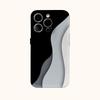 Монохромный чехол для телефона с волнообразным рисунком для IPhone 17AIR 16E 16 15 14 13 12 11 17 Pro Max Plus Двухслойная задняя крышка