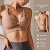 Женский спортивный бюстгальтер без стали: Поддержка для бега и фитнеса, жилет для йоги для маленькой груди, защита от провисания с боковой сборкой, красивый дизайн спины.