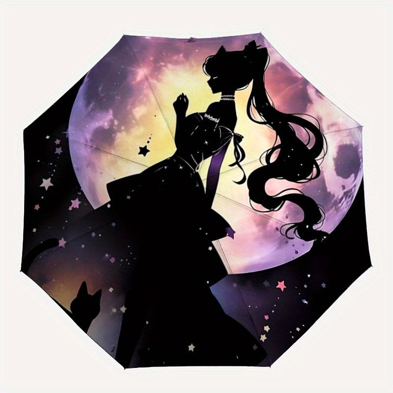 Автоматический зонт Sailormoon - Складной, с 8 металлическими спицами, Портативный для улицы, Подарок, Уличный зонт, Игривый аксессуар, Прочный, Высокое качество