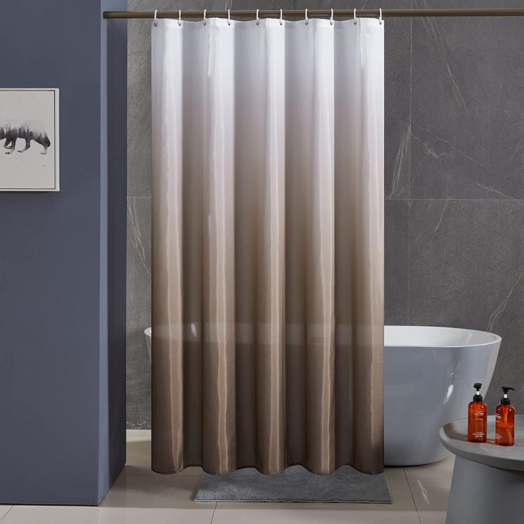 Gradual Change Digital Printing Shower Curtain, Waterproof Bathroom Curtain, Polyester Thickened Shower Cover Bathroom Curtain