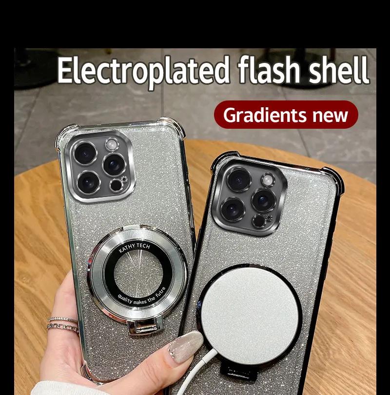 Противоударный магнитный кронштейн для Magsafe прозрачный чехол для Funda vivo Y03 Y02 Y16 Y28 Y18 Y33S Y21S Y76 Y36 с подставкой-держателем крышка