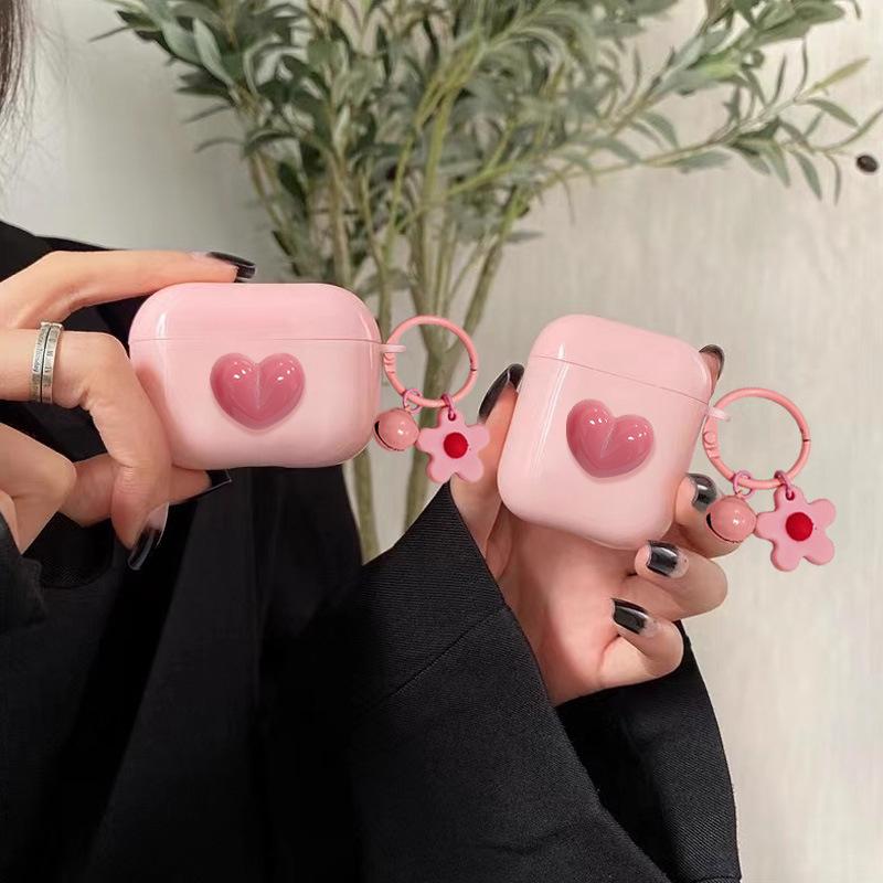 Трехмерный чехол для наушников в форме сердца, подходит для AirPods 1/1/Pro/Pro 1-го поколения