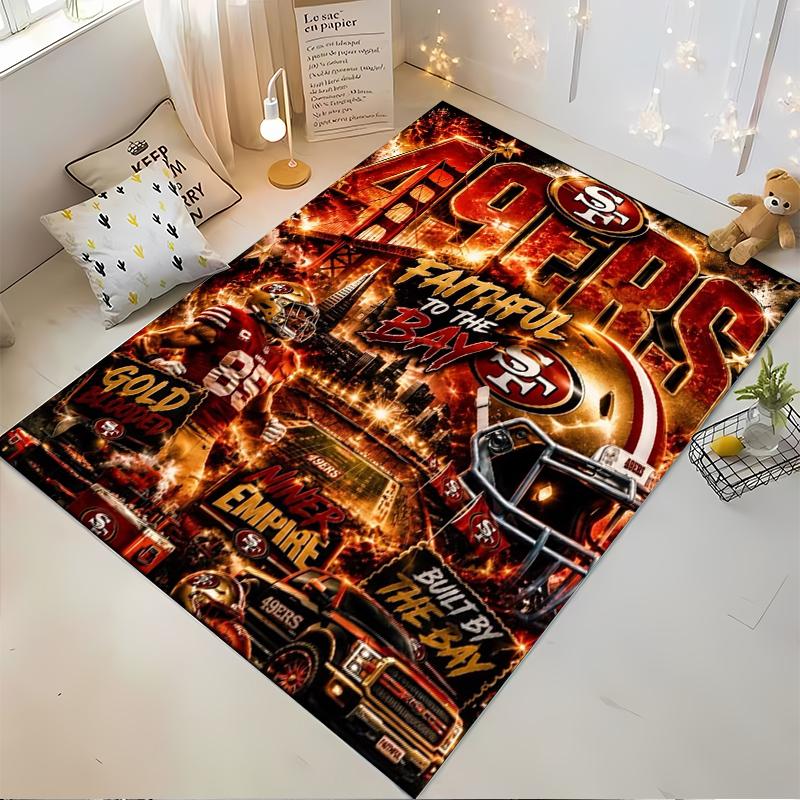 San Francisco 49ers-Themed Rug with City Art Non-slip rug suitable for living room and bedroom sofas sofas