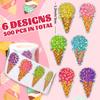 100-500pcs Glitter Ice Cream Pattern Design Stickers Party Gift Wrapping Label Children Scrapbook Cute Stationery Stickers