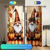 2pcs Halloween Pumpkin White Bearded Dwarf Printed Curtain for Halloween Home Decor - Rod Pocket Window Treatment for Bedroom