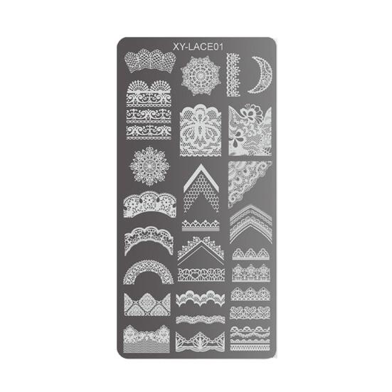 Набор пластин для штамповки банты цветы кружевной дизайн маникюр украшения металлические пластины переводные шаблоны серии Sweet