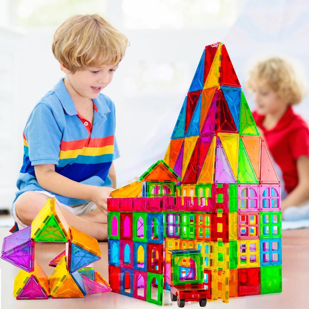 Магнитная игрушка Jecimco Магнитные блоки, 81 предмет, роскошный набор, детские сборные строительные блоки своими руками, развивающие игрушки, мальчики, девочки, подарки на день рождения,