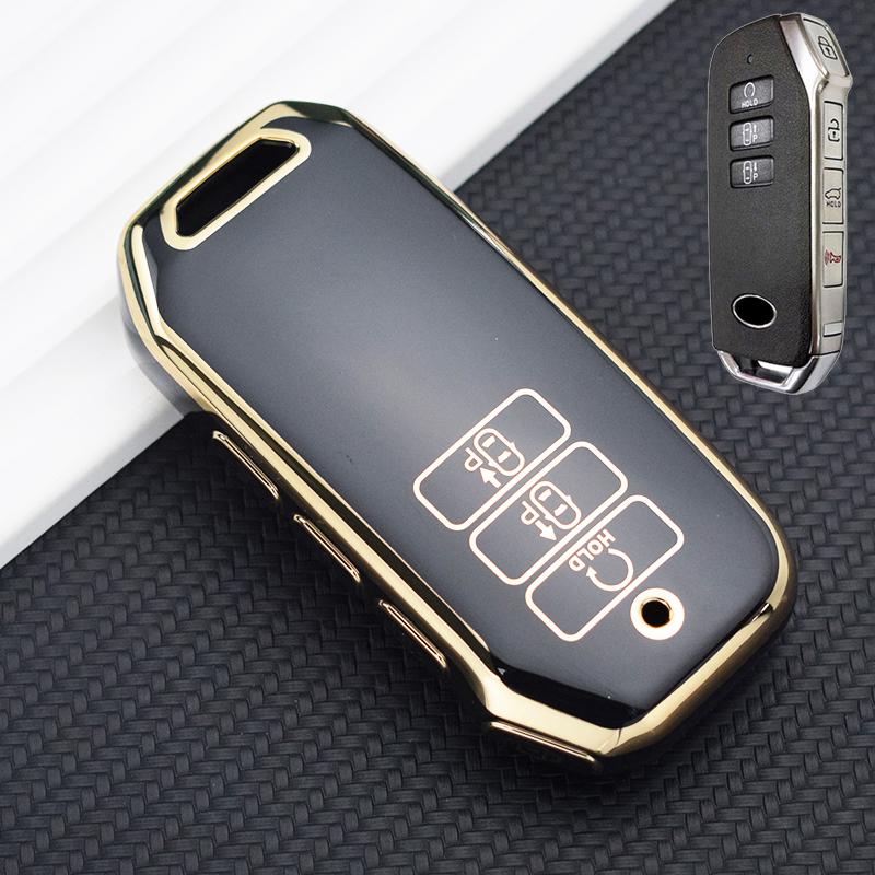 Золотой чехол для ключей из ТПУ с 7 кнопками для Kia 2022 Sportage 2023 Niro Hybrid 2021 Sorento 2021 2022 MQ4 2022 EV6 GT-Line K8 V6