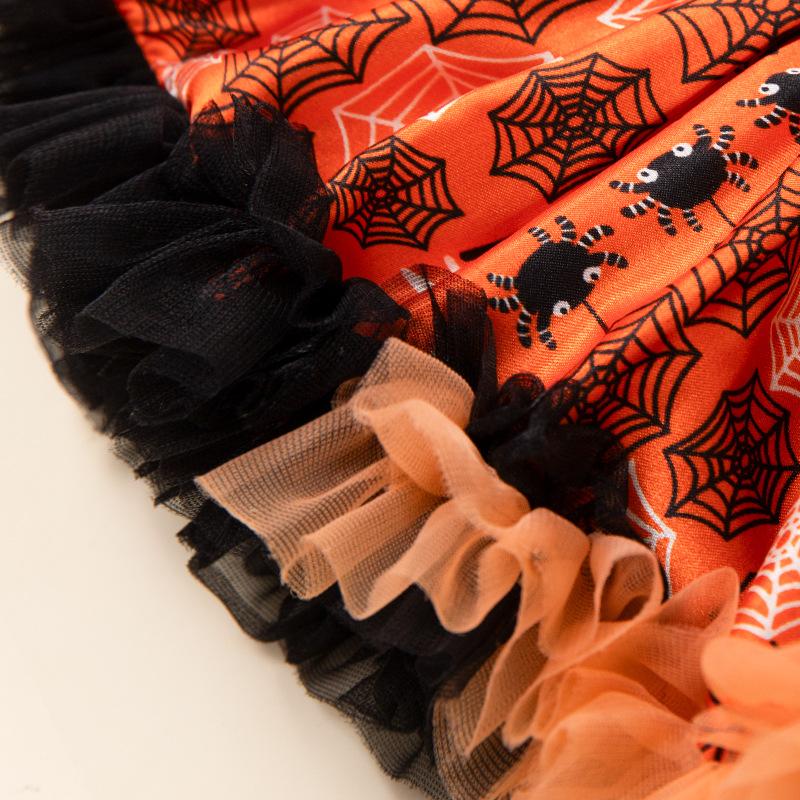 Оранжевые тыквы детские костюмы на Хэллоуин для девочек комплекты одежды для новорожденных кружевной комбинезон Petti детская обувь повязка на голову 3 шт. детская одежда