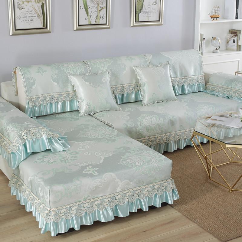 Летняя подушка для дивана, летний охлаждающий коврик, летний ледяной шелк, нескользящая простая ткань, летний коврик, подушка, полностью завернутый чехол