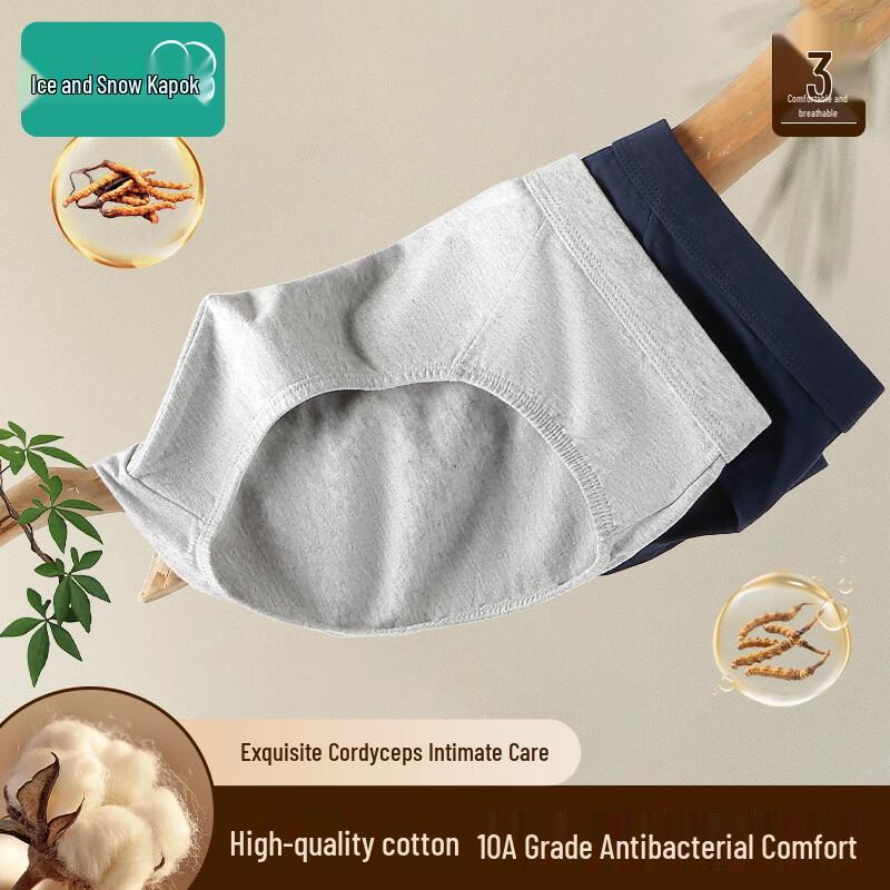 Men's Ice Snow Kapok Cotton Antibacterial Briefs