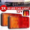 2Pcs Side Light Rear Tail Lights Lamps 10 LED Turn Signal Indicator Stop Indicator Lamp  Lorry Truck