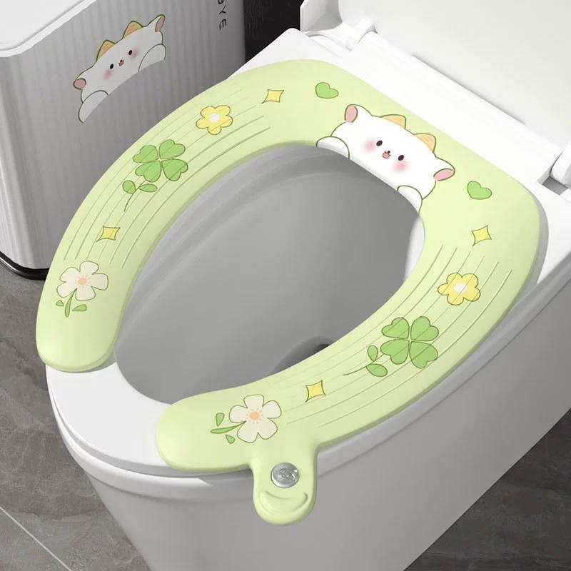 Клейкая подушка для сиденья унитаза, двусторонняя водонепроницаемая подушка для сиденья унитаза со встроенным ароматом, подходит для всех сезонов, симпатичная подушка для сиденья с животными