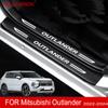 For Mitsubishi Outlander 2022 2023 2024 Car Door Sill Leather Stickers Protection Plate Carbon Fiber Threshold Strip