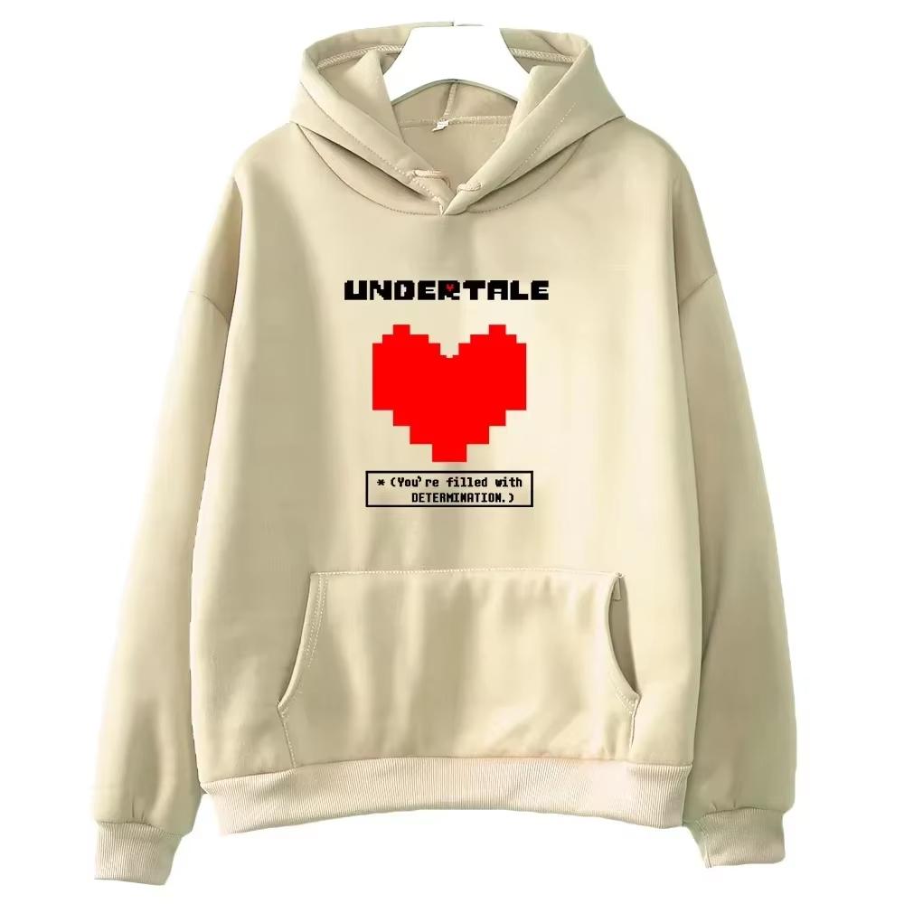 New Undertale Hoodie Determination Pixel Heart Graphic hoodie Men Women Harajuku Y2K Gothic Oversized Sweatshirt Perfect for Commute & Loungewear