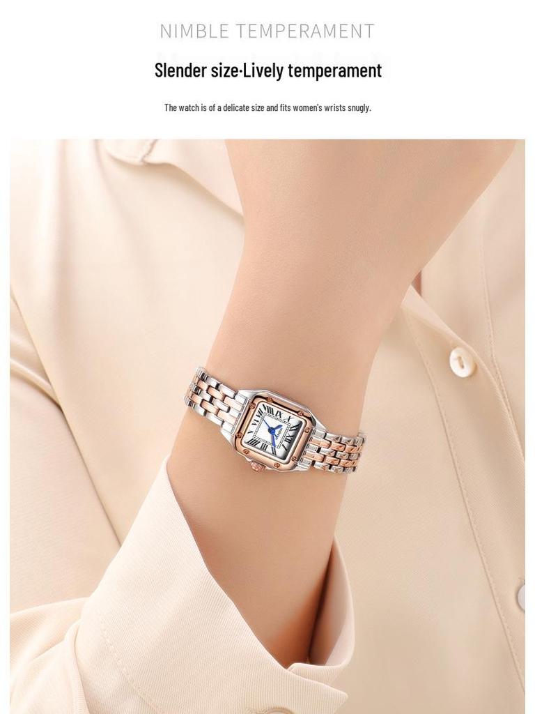 2023 Элегантные Ретро Римские Женские Водонепроницаемые Кварцевые Квадратные Часы