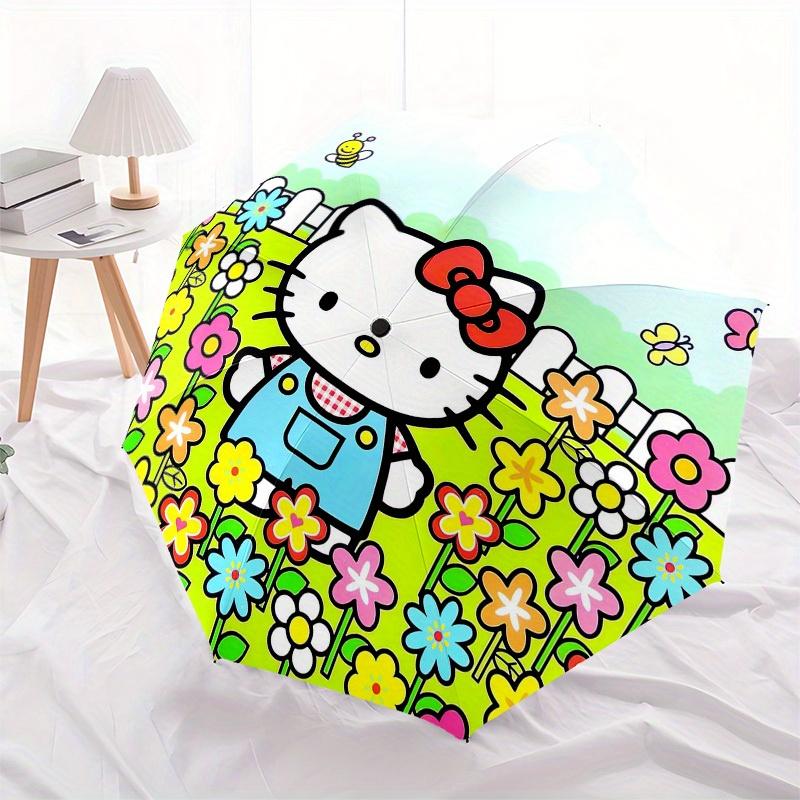 1pc Hello Kitty Garden Umbrella with Plastic Handle,Suitable for All Seasons Home Travel Outdoor UmbrellaSanlio354