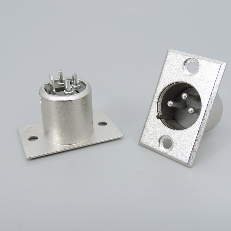 XLR 3-контактный разъем «папа» и «мама» для монтажа на панели Разъем питания на корпусе Тип гнезда Корпус квадратной формы Металл для подключения гарнитуры