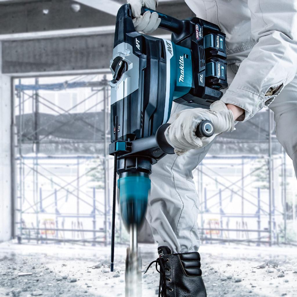 Аккумуляторная ударная дрель Makita 52 мм, 80 В макс. Аккумулятор и зарядное устройство продаются отдельно, в комплект входит кейс HR006GZK, синий