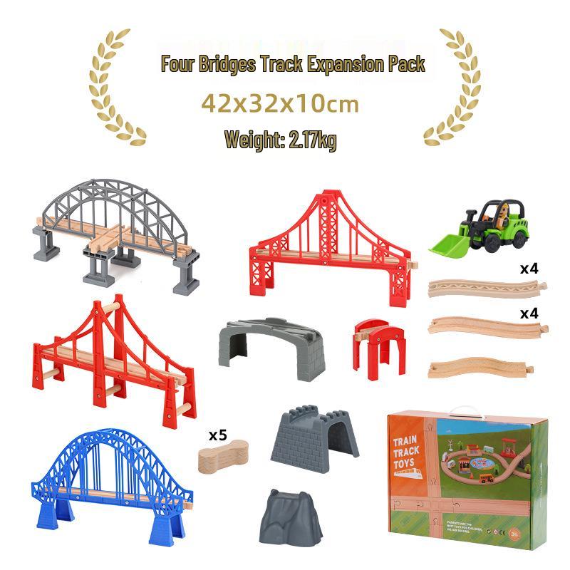 Wooden Electric Train Track Building Blocks - Compatible with Thomas