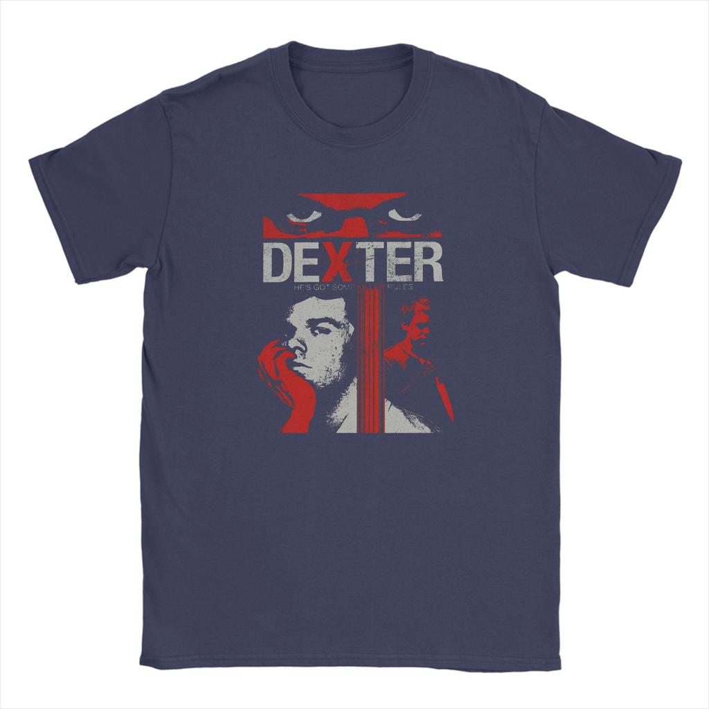 Novelty Dexter Morgan T-Shirts for Men Round Neck Pure Cotton T Shirts Short Sleeve Tee Shirt Printing Clothes