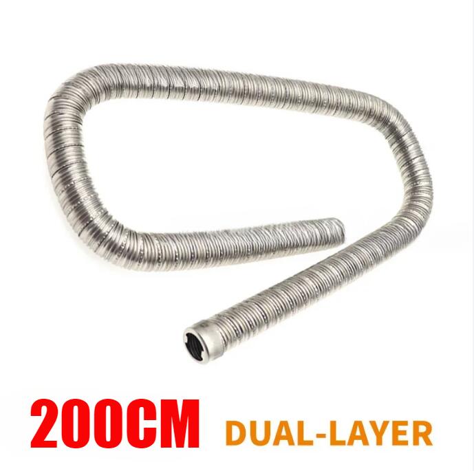 60cm-300cm 22/24mm Dual-layer Heater Exhaust Pipe Parking Heater Fuel Tank Exhaust Pipe Air Heater Tank For Car Air Diesels Heate
