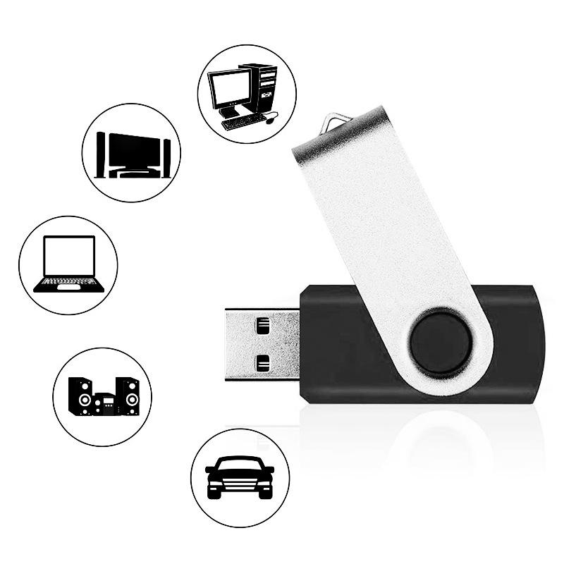 Флеш-накопитель USB с поворотным зажимом различной емкости в металлическом корпусе