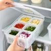 Refrigerator Storage Box 6 Grid Food Vegetable Fruit Storage Box Fridge Organizer Drain Basket Meat Onion Ginger Clear Crisper