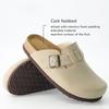 Модные кожаные мюли с улыбкой для женщин и мужчин, сабо, тапочки, мягкая пробковая стелька, замшевые сабо, удобная обувь-картошка с поддержкой свода стопы, домашняя обувь