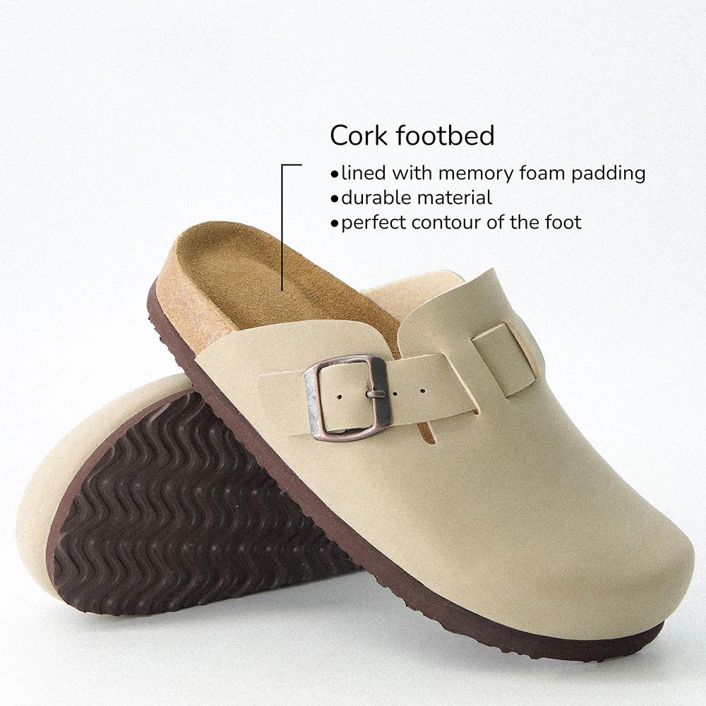 Модные кожаные мюли с улыбкой для женщин и мужчин, сабо, тапочки, мягкая пробковая стелька, замшевые сабо, удобная обувь-картошка с поддержкой свода стопы, домашняя обувь