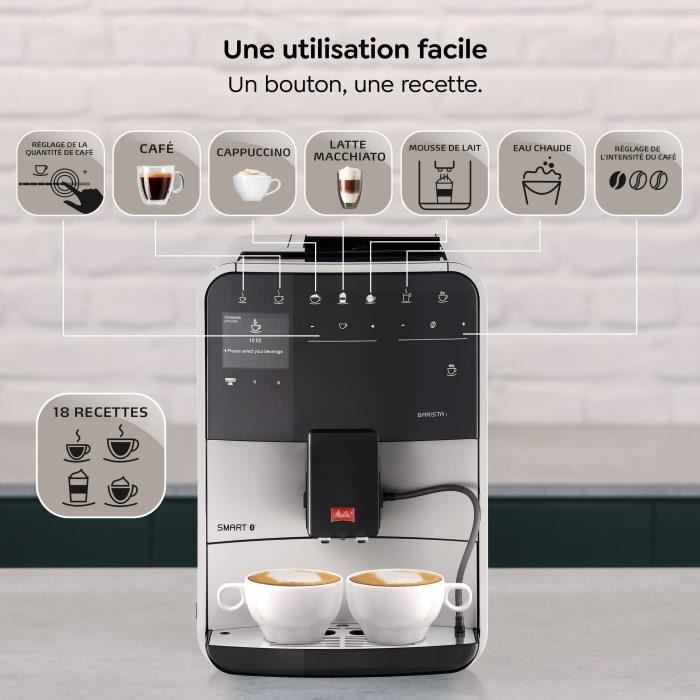 Кофемашина с зернами MELITTA Barista T Smart - Серебристый (без молочного резервуара)