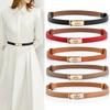 Women's Patent Leather Thin Belt Korean-Style Fashion All-Match Adjustable a Pair of Buckles Belt