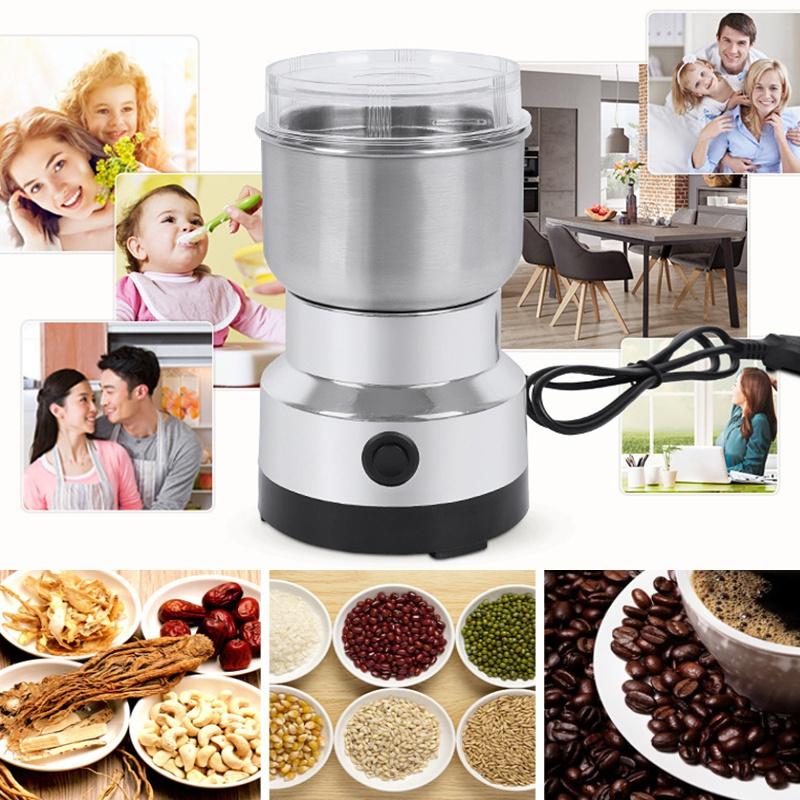 Electric Stainless Steel Coffee Bean Grinder Home Grinding Milling Machine 220V Coffee Beans Grind Kitchen Accessories