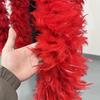 DIY Fluffy Red Chicken Feather Boa Scarf 2Meter Rooster Feathers Shawl for Wedding Carnival Party Dress Decoration Costume Accessory
