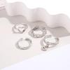 4-Piece Set Of Creative Hollowed-Out Heart Rings Featuring Minimalist Style With Open Knuckles Index Finger Exuding Elegance