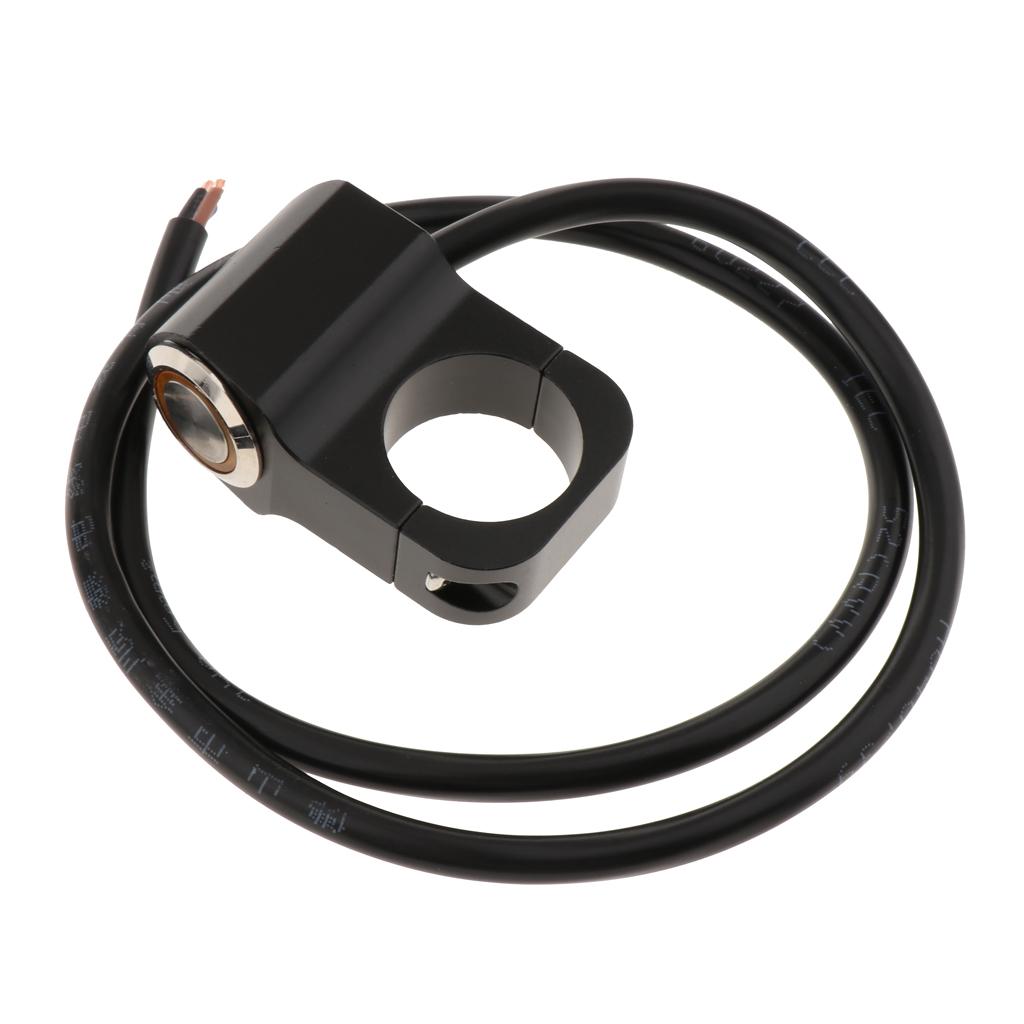 12V Motorcycle ATV 1inch Handlebar Headlight Fog Light On Off Switch Waterproof 25mm - Stainless Steel Black Body