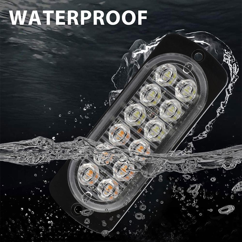 12 LED Strobe Lights Emergency Flashing Beacon Warning Light 12V 24V Stroboscopes For Auto DRL Car Truck Police Amber Red Blue