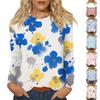Women's Daily Casual Long-sleeved Printed O-neck Top