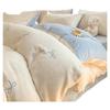 2025 New Thickened Warm Velvet Flannel Coral Fleece Bedding Set - Autumn/Winter Duvet Cover & Three-Piece Bedsheet