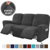 Ultimate Decor 8-Pieces Recliner Sofa Covers Velvet Stretch Reclining Couch Covers for 3 Cushion Reclining Sofa Slipcovers