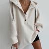 Women Long Sleeve V Neck Loose Pullovers Female Tops Solid Color Sweatshirts